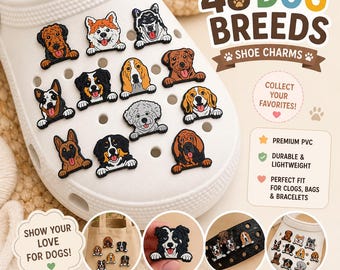 Dog Breed Shoe Charms – Premium Quality, Pet Lover Gift