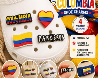 Colombia Shoe Charms – Patriotic PVC Clog and Bracelet Decoration