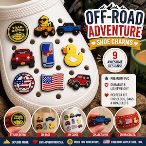 Off-Road Adventure Shoe Charms – 4x4 Trail Rated Clog Decorations