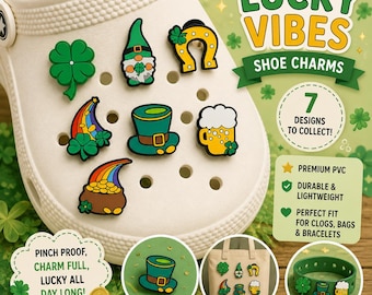 St Patricks Day Shoe Charms – Lucky Charms for Clogs & Sandals