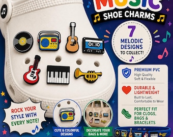 Musical Instrument Shoe Charms (7 Pcs) – Music Lover Gift