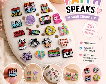 Faith Shoe Charms – Christian PVC Clog Charms, Inspirational Quotes
