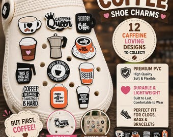 Coffee Shoe Charms – PVC Espresso Lover Clog Decorations