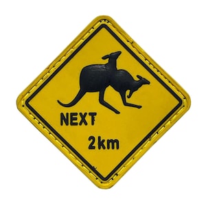 3D PVC Hook and Loop Patches – Kangaroo Crossing Sign