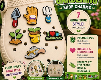 Gardening Shoe Charms – Garden Tools, Plant Lover Clog Charms