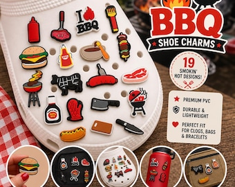 BBQ Shoe Charms Grill Food Accessories for Clogs Sandals Sneakers Bags