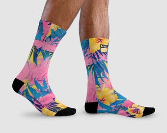 Calcetines streetwear - S M L - Estampado total - Traje de festival streetstyle | 1990 - Y2K | MODA delirante | ROPA DE CALLE | traje tecno