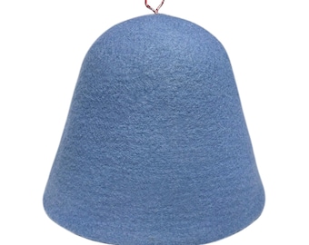 Nordic Blue Sauna Hat – Natural Wool Felt Sauna & Banya Hat, Wellness Gift
