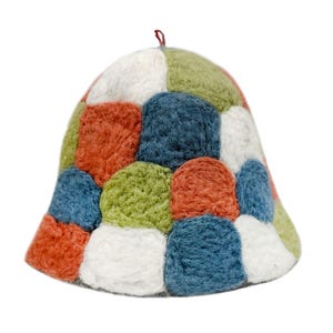 Premium Colorful Wool Sauna Hat – Handmade Multicolor Felt Banya Hat for Steam Room, Bathhouse, Spa – Funny Sauna Gift for Him or Her