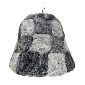 Premium Gray Wool Sauna Hat – Handmade Gray Felt Banya Hat for Steam Room, Spa & Sauna Use – Bathhouse Accessory Gift