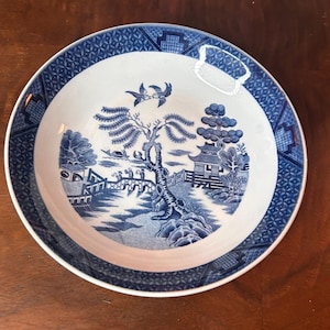 Blue Willow Ironstone Bowl: Nikko Japan Double Phoenix Pattern