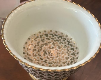 Vintage Kutani Shoza Porcelain Bowl: Gilded Floral Millefiori, Mid-Century Satsuma