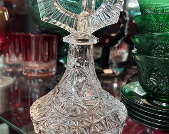 Hofbauer Byrdes Germany~ 24% leaded crystal glass votive candelabra - bottom only ~no votive cups
