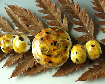 Lampwork beads/SRA lampwork/autumn/fall/handmade supplies/jewelry supplies