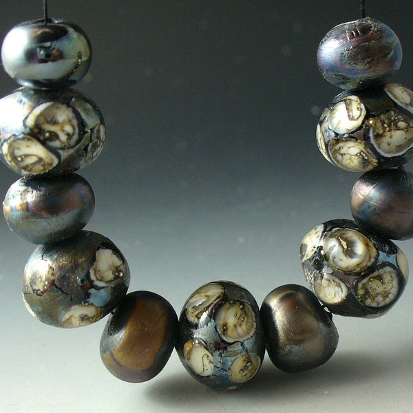 Lampwork beads/SRA lampwork/silvered ivory/handmade supplies/jewelry supplies/MTO