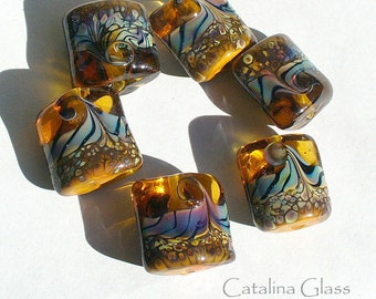 Lampwork Beads/SRA lampwork/raku/amber/catalinaglass/handmade supplies