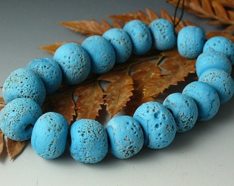 Lampwork beads/SRA lampwork/beads/turquoise/rustic/earthy/etched/tribal/MTO