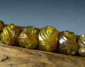 SRA Lampwork/honey gold/nuggets/catalinaglass/beads/