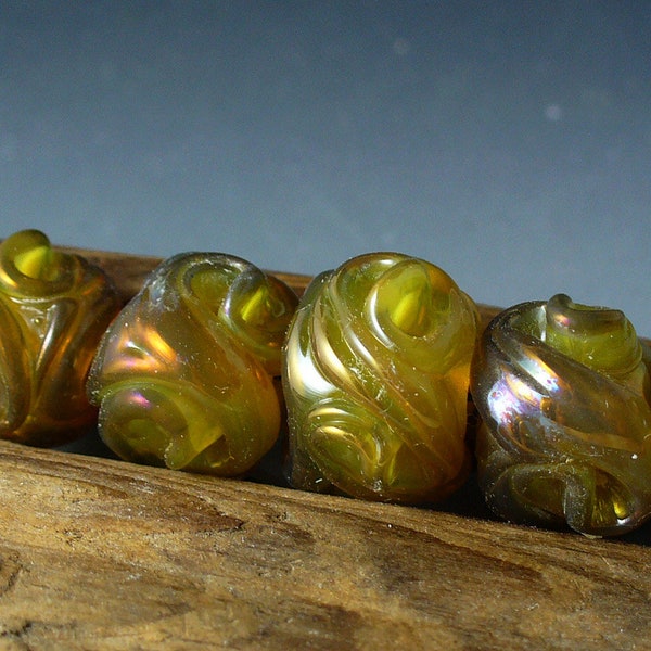 SRA Lampwork/honey gold/nuggets/catalinaglass/beads/