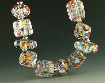 Lampwork beads/SRA lampwork/confetti/crystal/handmade supplies/jewelry supplies/