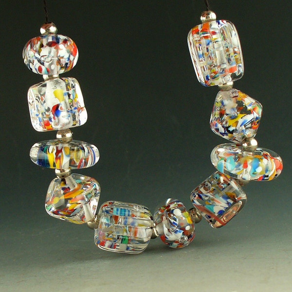 Lampwork beads/SRA lampwork/confetti/crystal/handmade supplies/jewelry supplies/