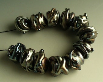 Lampwork beads/SRA lampwork/beads/nuggets/steampunk/metallic/MTO