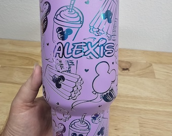 Vaso de 40 oz con grabado láser y nombre personalizado