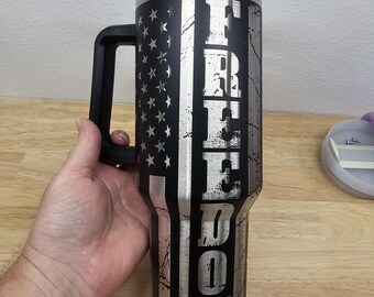 Vaso grabado con láser "We The People": Bandera de EE. UU. personalizada, 40 oz