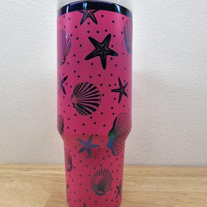 40 Unzen Muschel Laser gravierte Becher mit individuellem Namen