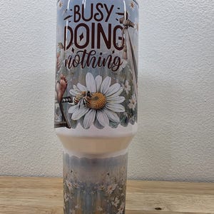 Personalized 40oz Tumbler: Beach, Flowers & Gnome Design