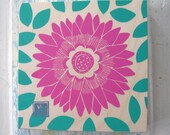 Pink Dahlia Print on Wood (silkscreen, limited edition) - SALE