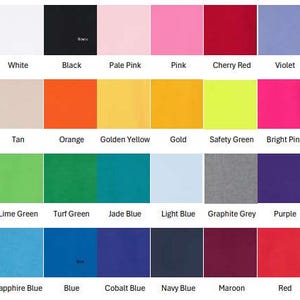 May include: A color palette featuring swatches of various colors, including white, black, pink, red, and blue. Each color is labeled with its name, such as "White," "Black," and "Pink." The palette includes a wide range of hues.
