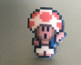 Toad - Wario's Woods / Super Mario pin // Nintendo Hat Pin // Tie Tack // lapel pin // resin coated shrink plastic similar to enamel pin