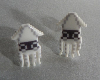 calamari pixellatti  - blooper earrings