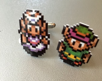 Zelda & Link - Link to the Past Cufflinks // Video Game Cufflinks // Geek Wedding Cufflinks // Gamer Wedding Cuff Links // Groomsmen Gift