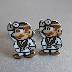 the doctor is in - dr. mario Cufflinks // Video Game Cufflinks // Geek Wedding Cufflinks // Gamer Wedding Cuff Links // Groomsmen Gift