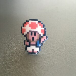 Toad Wario's Woods / Super Mario pin // Nintendo Hat Pin // Tie Tack // lapel pin // resin coated shrink plastic similar to enamel pin image 2