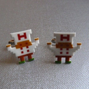 fry guy - burger time Cufflinks // Video Game Cufflinks // Geek Wedding Cufflinks // Gamer Wedding Cuff Links // Groomsmen Gift
