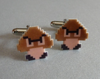 player hater - super mario goomba Cufflinks // Video Game Cufflinks // Geek Wedding Cufflinks // Gamer Wedding Cuff Links // Groomsmen Gift