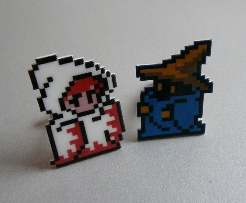 red mage final fantasy Cufflinks // Video Game Cufflinks // Geek Wedding Cufflinks // Gamer Wedding Cuff Links // Groomsmen Gift image 4