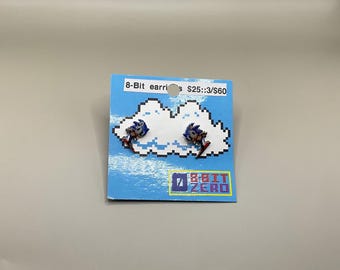 Pendientes de Sonic the Hedgehog // Pendientes de Sonic // Sonic the Hedgehog // Pendientes de Sega Pixel // Pendientes de botón nerd // Pendientes de juego de Sonic