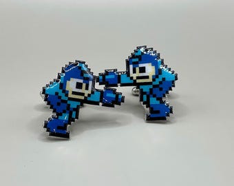 megaman Cufflinks // Video Game Cufflinks // Geek Wedding Cufflinks // Gamer Wedding Cuff Links // Groomsmen Gift