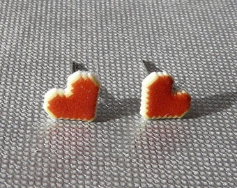 geek love - pixellated heart earrings