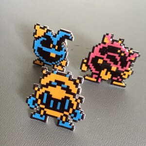 dr. mario virus pin // Nintendo Hat Pin // Tie Tack // Retro lapel pin // resin coated shrink plastic similar to enamel pin image 2