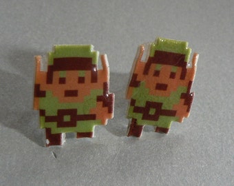 hyrule hero - legend of zelda link earrings // Video Game Cufflinks // Geek Wedding Cufflinks // Gamer Wedding Cuff Links // Groomsmen Gift