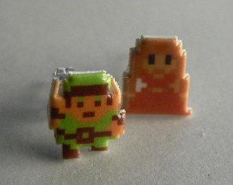 hyrule hunk and hottie - link and zelda earrings