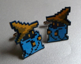 black mage - final fantasy Cufflinks // Video Game Cufflinks // Geek Wedding Cufflinks // Gamer Wedding Cuff Links // Groomsmen Gift