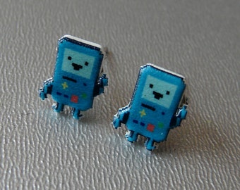 pee-ing - adventure time beemo stud earrings