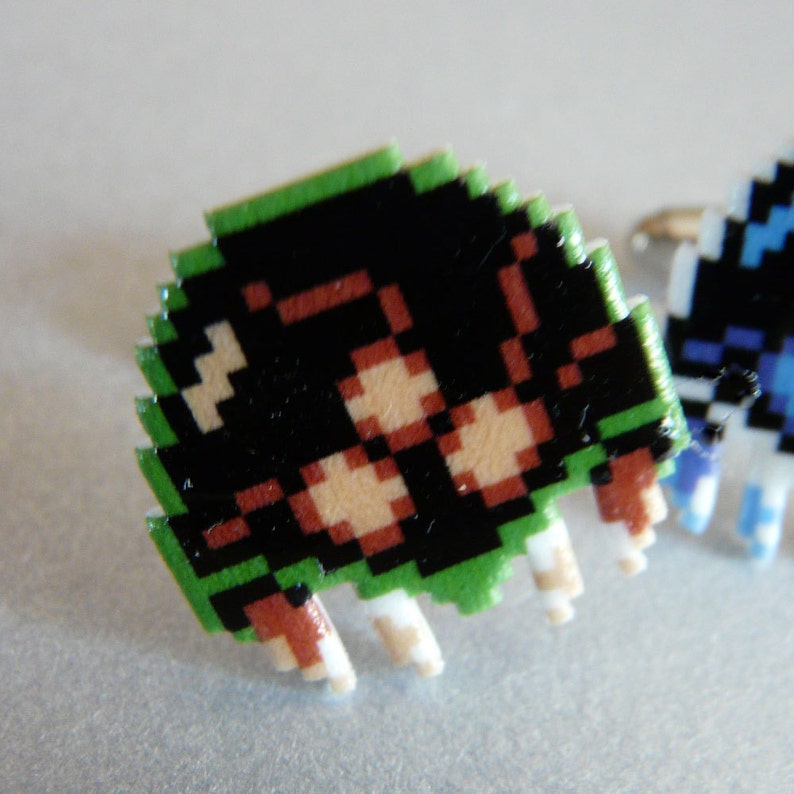 Sentient SR388 Soul Suckers metroid Cufflinks // Video Game Cufflinks // Geek Wedding Cufflinks // Gamer Wedding Cuff Links image 2