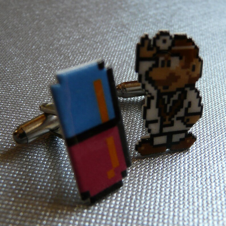 Shrinkydink pills dr. mario Cufflinks // Video Game Etsy